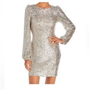 Aqua Silver Sequin Mini Dress